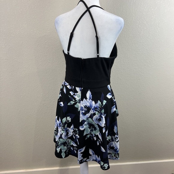 Speechless Dress Women 11‎ Black Halter Floral - Picture 5 of 14
